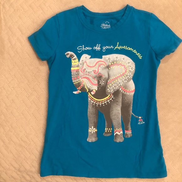 Girls Short Sleeve Elephant Shirt - Picture 1 of 3